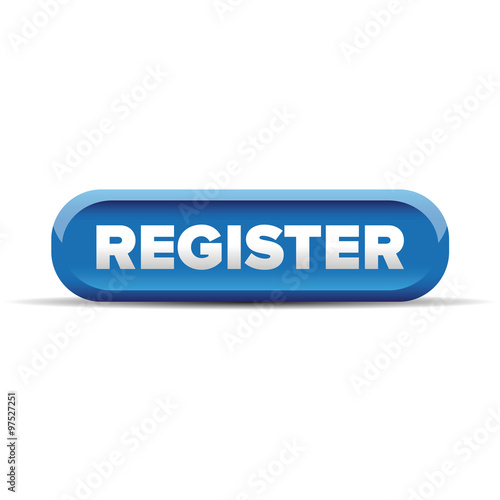 Register blue button vector