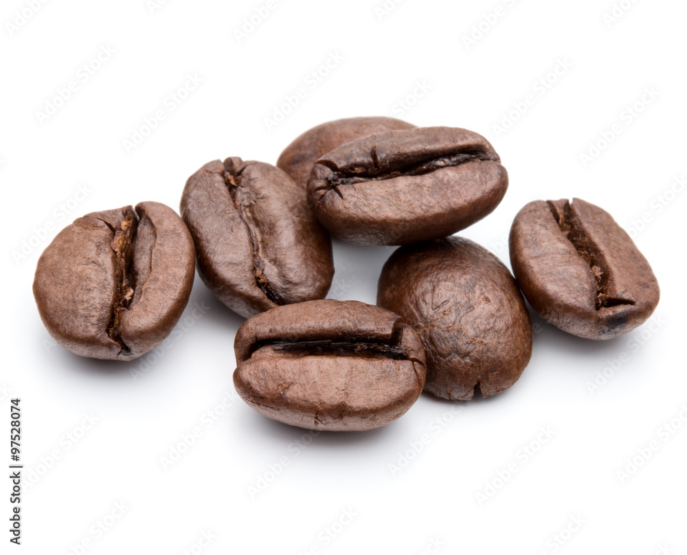 roasted coffee beans isolated in white background cutout roasted coffee beans isolated in white background cutout