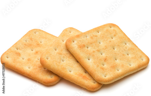 Dry cracker cookies isolated on white background cutout