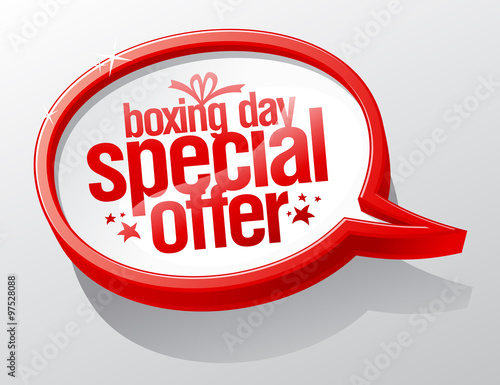 Boxing day special offer speech bubble.