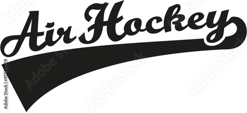 Air hockey word retro