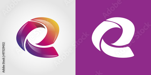 Q Letter Colorful Tech  Logo