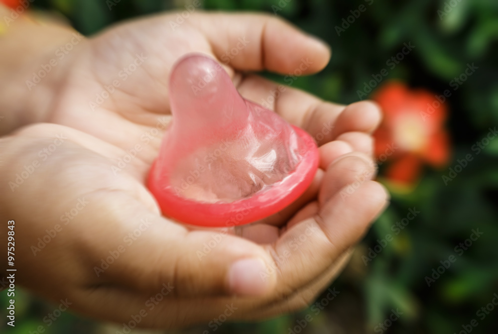 Condom in hand baby.