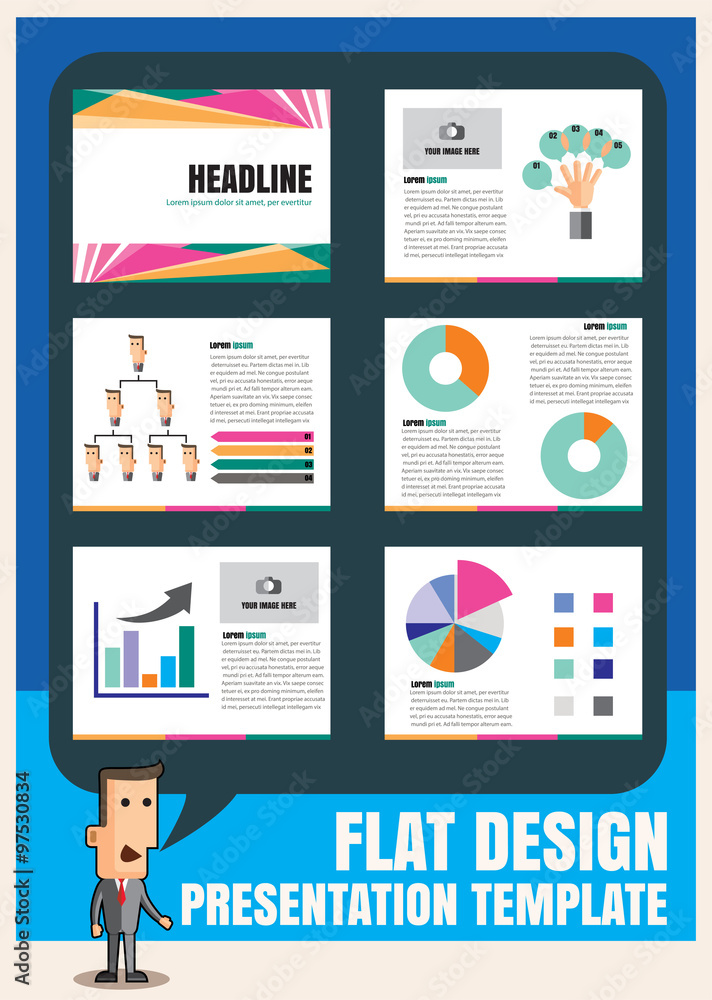 set of infographic presentation template flat design element set set of infographic presentation template flat design element set