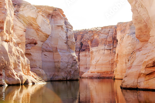 The famous Antelope Canyon from boat trip, Page