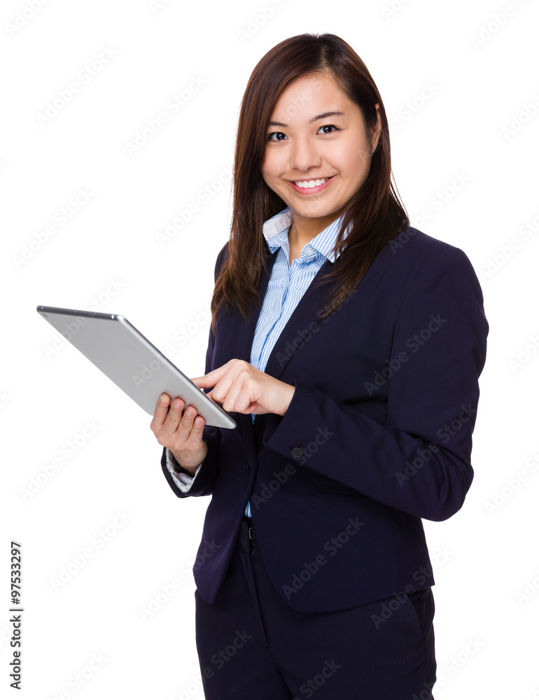 Young Businesswoman use of the digital tablet pc Young Businesswoman use of the digital tablet pc