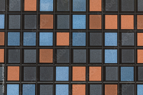 Black blue gray and orange Mosaic Tiles abstract background