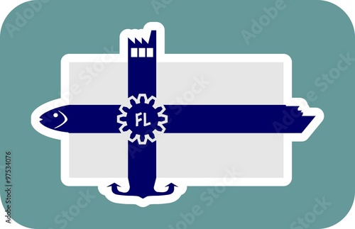 finland national flag with icons