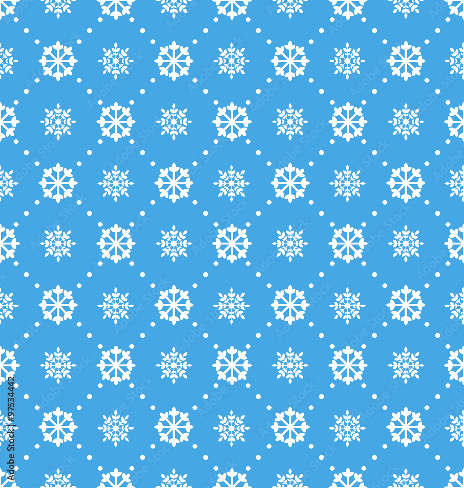 Seamless Wallpaper with Beautiful Snowflakes, Winter Background Seamless Wallpaper with Beautiful Snowflakes, Winter Background
