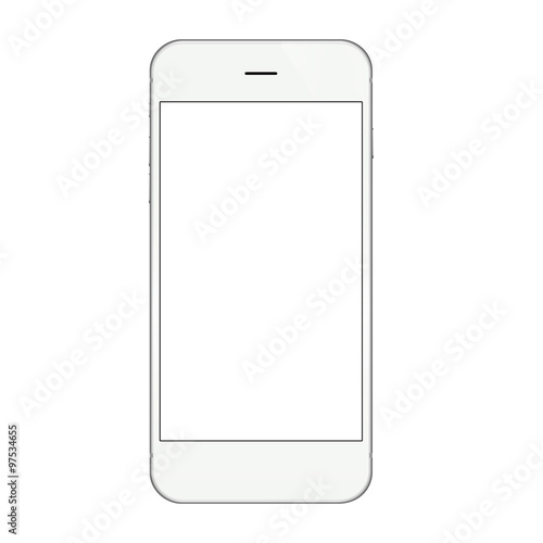 White phone isolated on white vector design