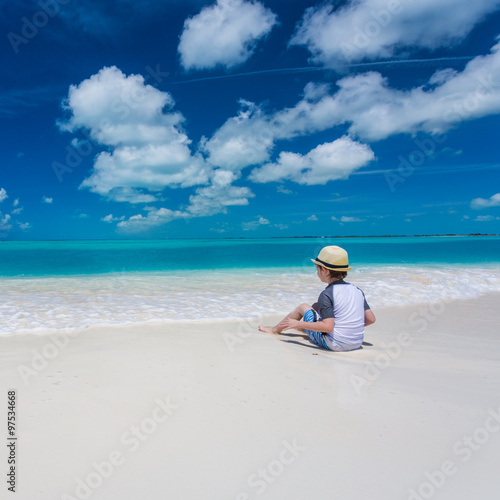 Boy relaxing on the tropical beach