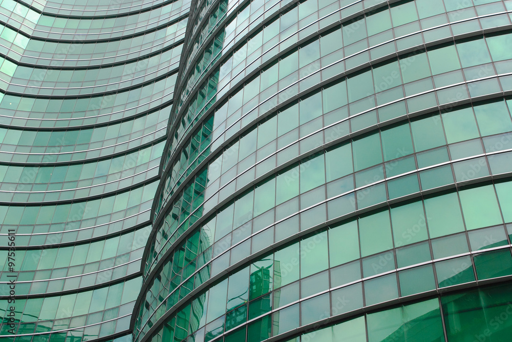 Obraz premium Reflections in Glass Building