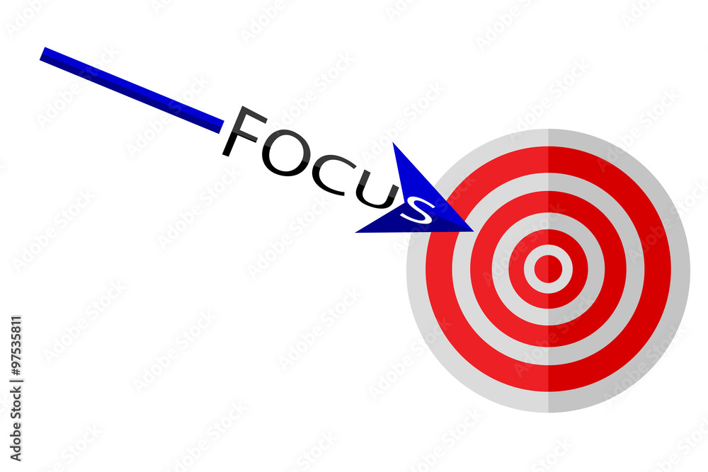 Illustration - Focus to Achieve Target 
