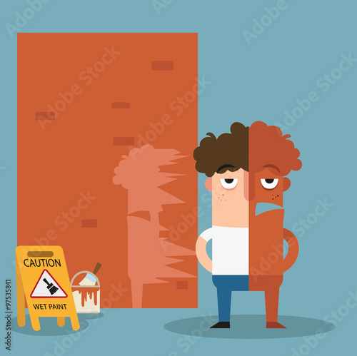 wet paint caution sign