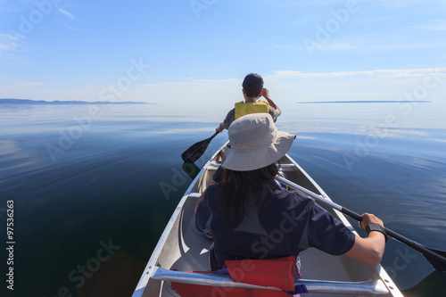 Paddling on the Lake Superior