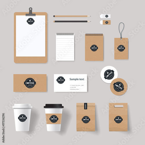 corporate branding identity mock up template for coffee shop and restaurant. card .menu.vector.stationary.packaging,black.paper
