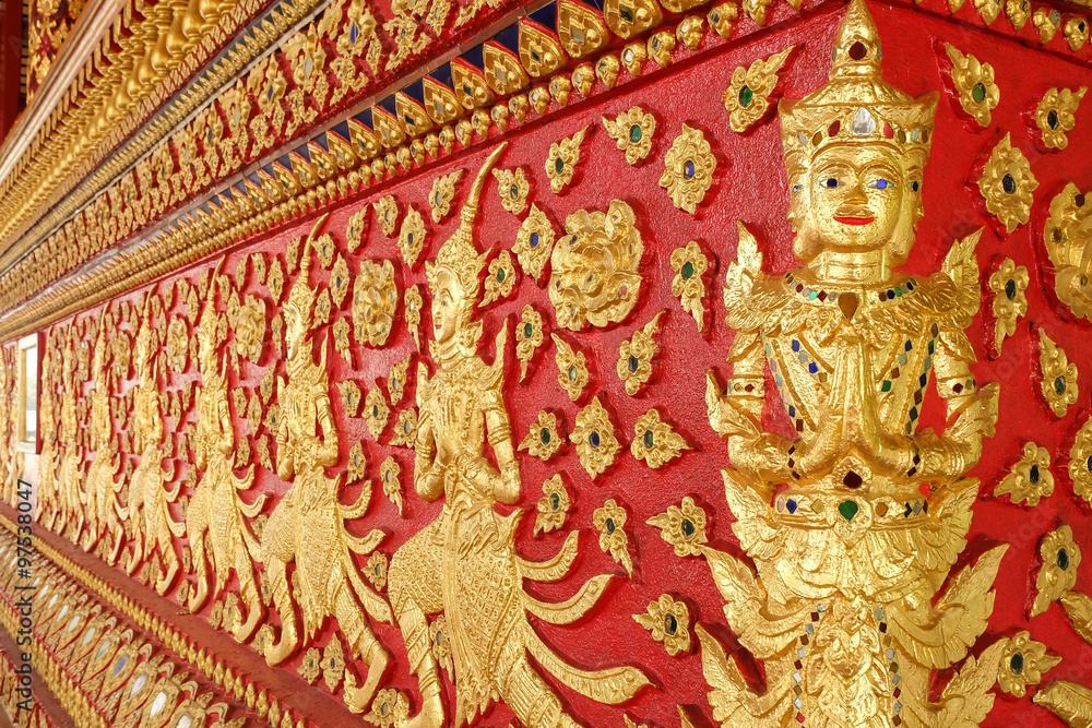 art of thai sculpture in Wat Suan Dok, thai temple in chiang mai