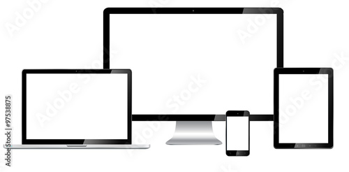 Modern digital tech device collection