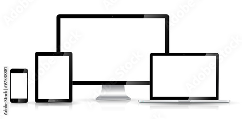 Modern digital tech device collection
