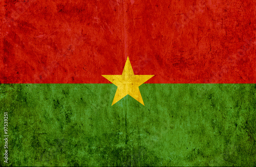 Grungy paper flag of Burkina Faso