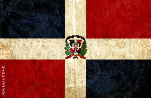 Grungy paper flag of Dominican Republic