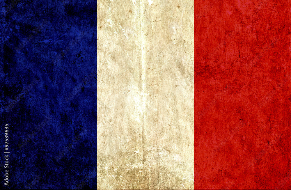 Grungy paper flag of France Grungy paper flag of France