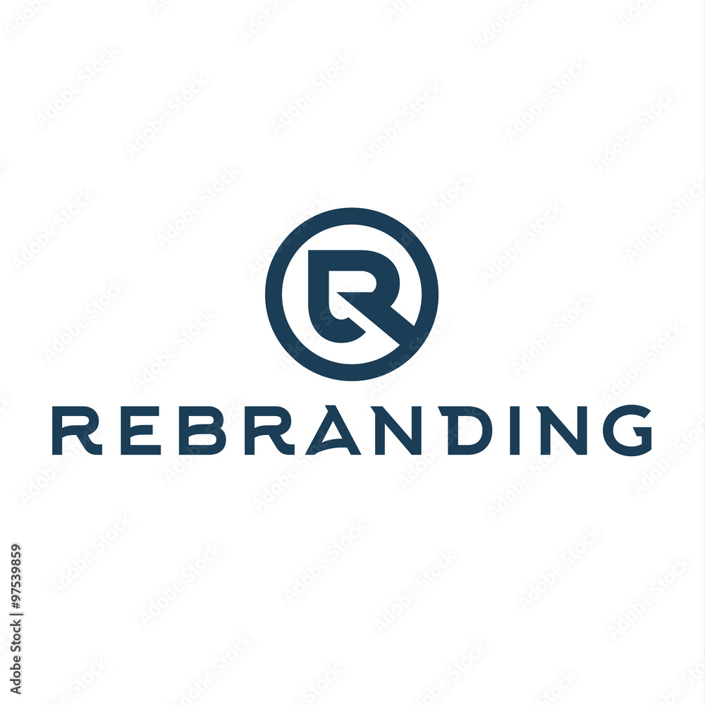 Letter R logo flat style vector illustration of abstract sign