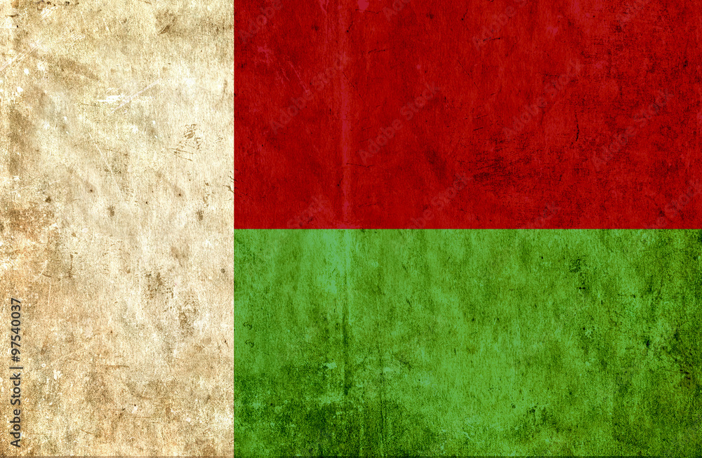 Grungy paper flag of Madagascar Grungy paper flag of Madagascar