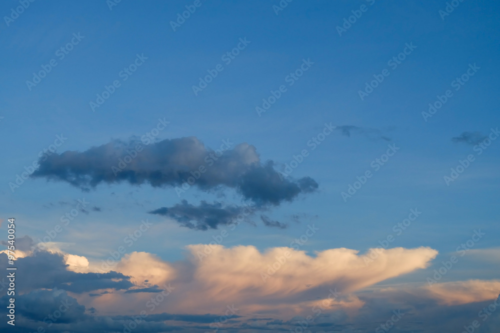Fototapeta premium blue sky with clouds, clear weather sky background