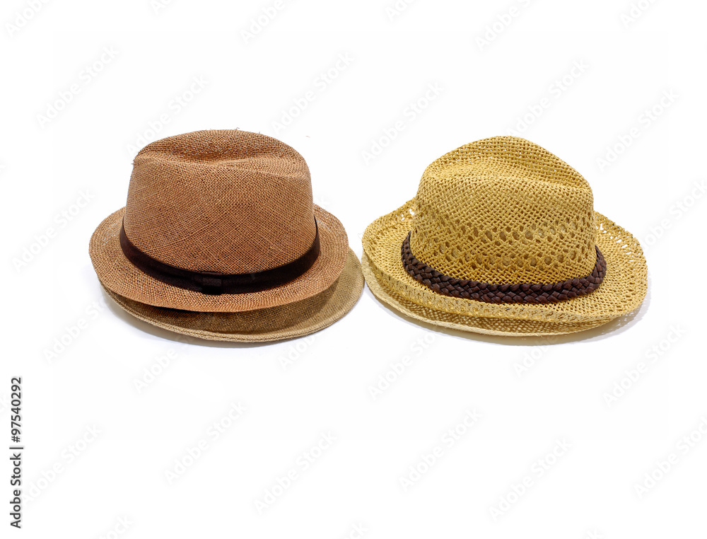Set of antique Panamanian straw hat