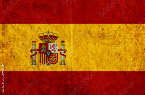 Grungy paper flag of Spain