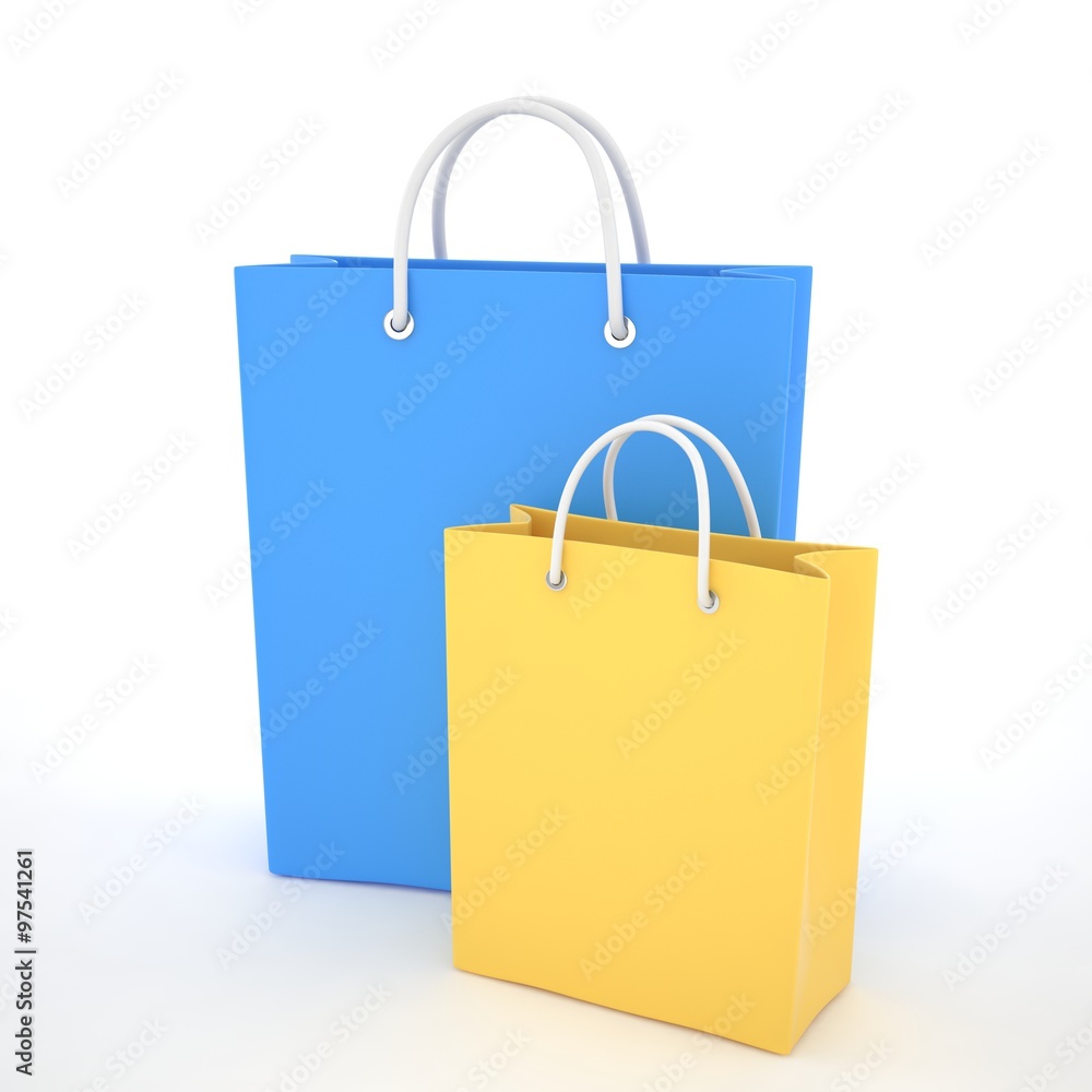 Paper Shopping Bags isolated on white background Paper Shopping Bags isolated on white background