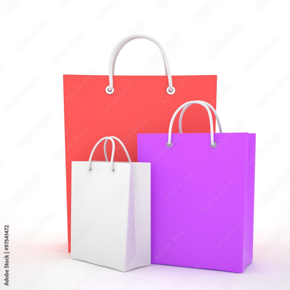 Paper Shopping Bags isolated on white background Paper Shopping Bags isolated on white background