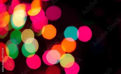 Defocused abstract bokeh light of Christmas tree