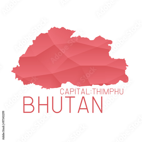Bhutan map geometric background