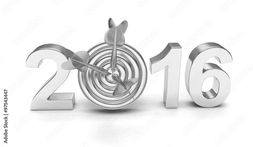 2016 target 3d render illustration 2016 target 3d render illustration