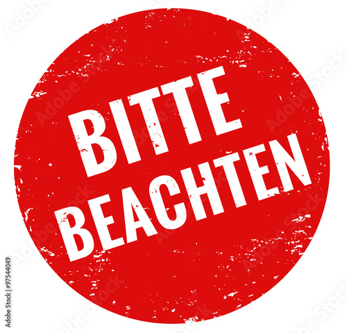 Bitte beachten Stempel rot