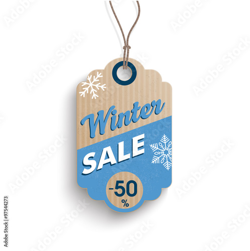 Cardboard Winter Sale Classic Price Sticker