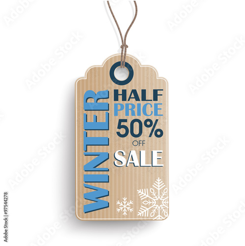 Cardboard Winter Sale Hanging Price Sticker