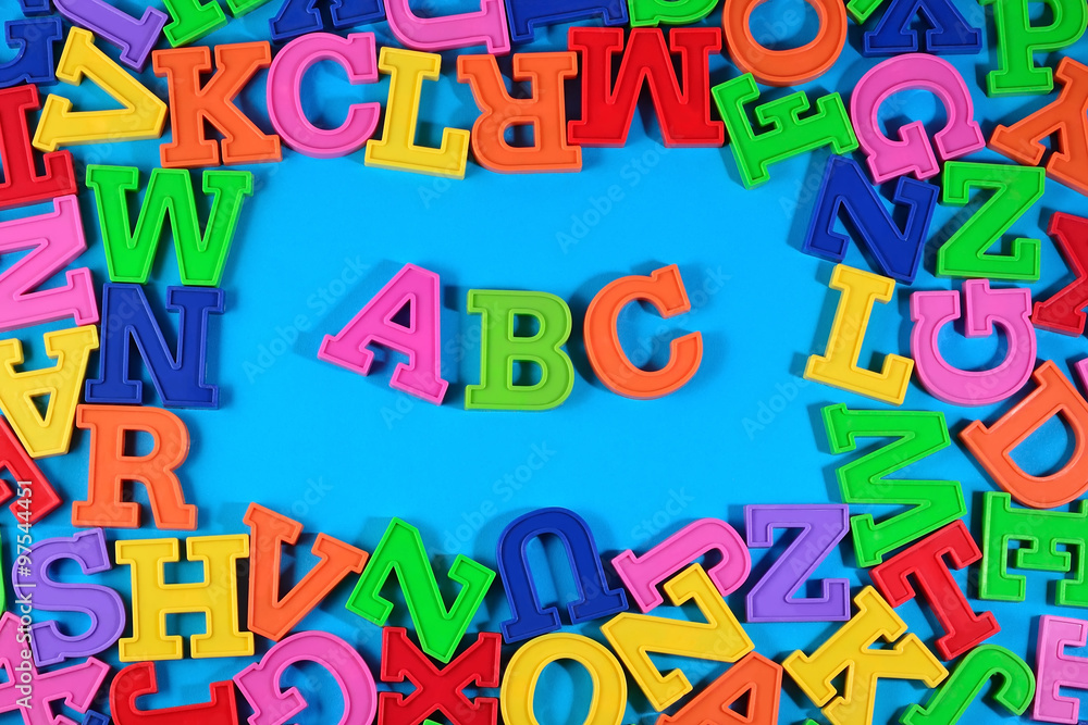 Naklejka premium Plastic colored alphabet letters ABC