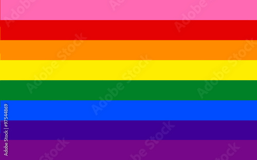 Original 8 colors gay pride flag in vector format.