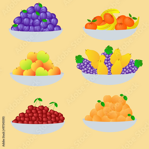 Fruit in the plates