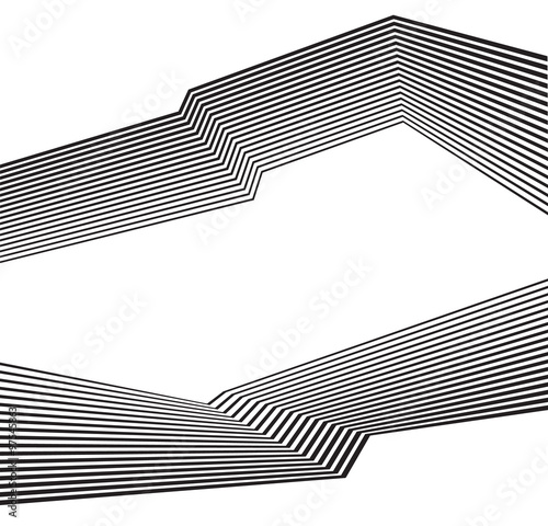 black and white mobious wave stripe optical abstract design photo