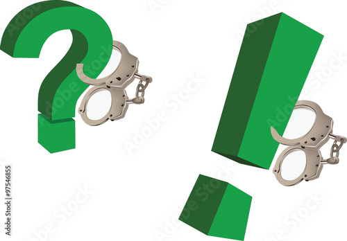 domanda interrogativo blocco manette