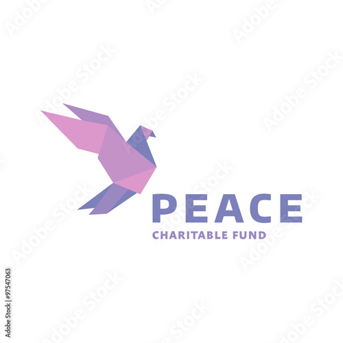 Free Download Dove of peace logo in the style origami vector quality - GFXLoad
