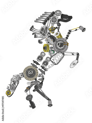 Many images of spare parts