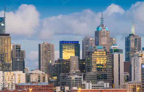 Aerial skyline of Melbourne, Australia © jovannig