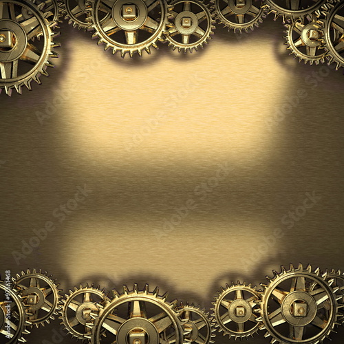 metal background with cogwheel gears © videodoctor