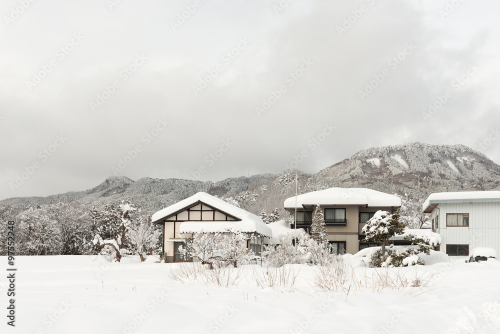 Matsumoto, Japan : Japan after the heavy snow storms in the past 120 years in 15 February 2014