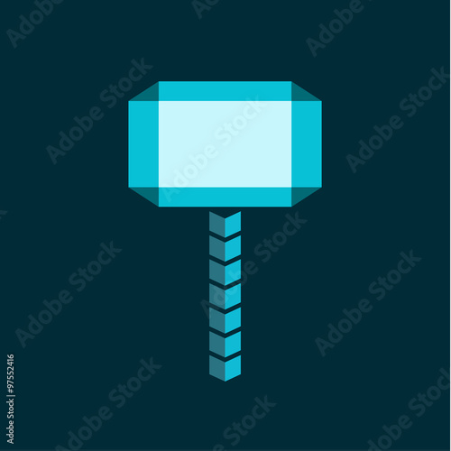Molot hammer abstract flat style of vector graphics logos illustration